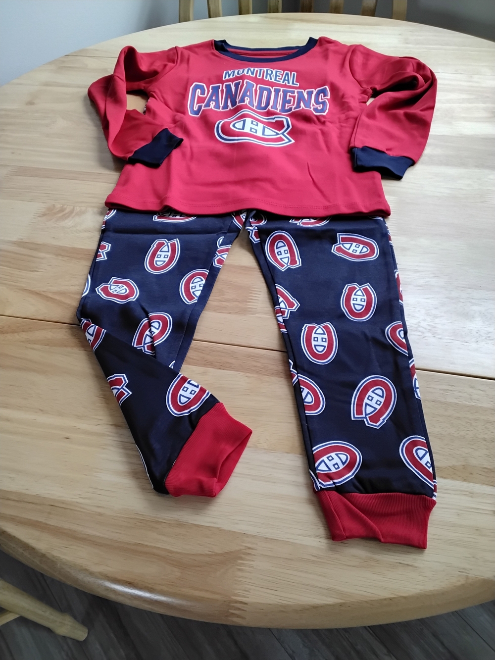NHL‎ Montreal Canadians Red and Navy Kids Pajama Set